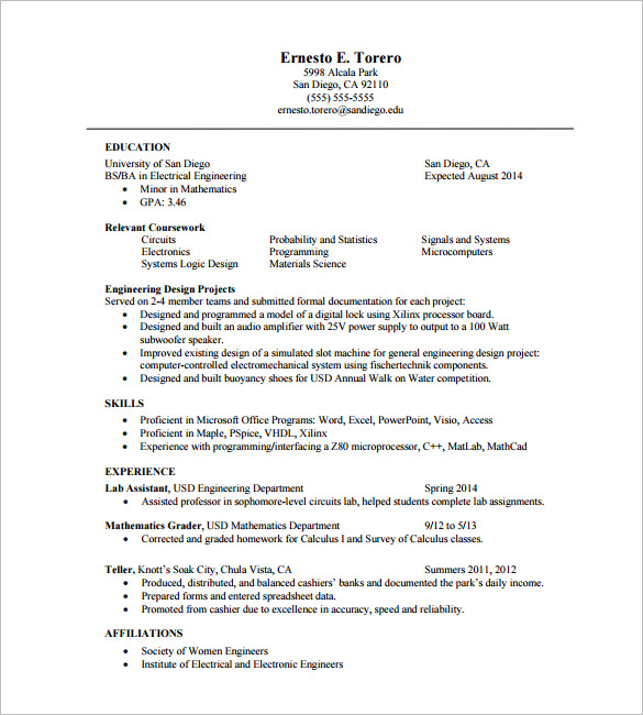one page resume template 12 free word excel pdf format download