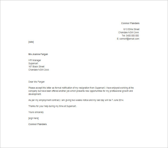 resignation letter with 2 weeks notice bire 1andwap com