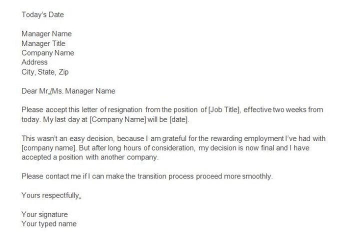 two week notice resignation letter thevillas co