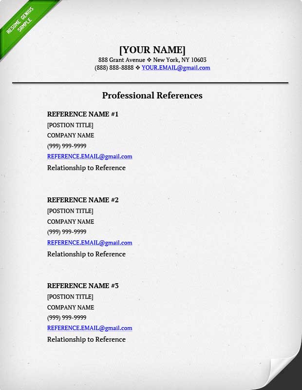 references on a resume resume genius