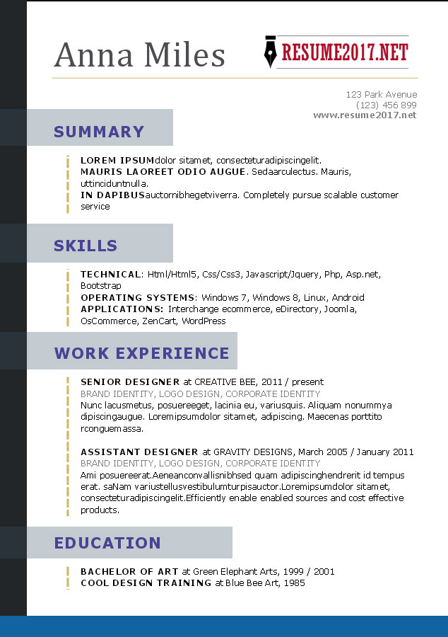 resume format 2017 16 free to download word templates