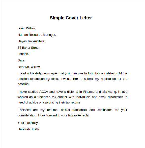 8 sample cover letter templates to download sample templates