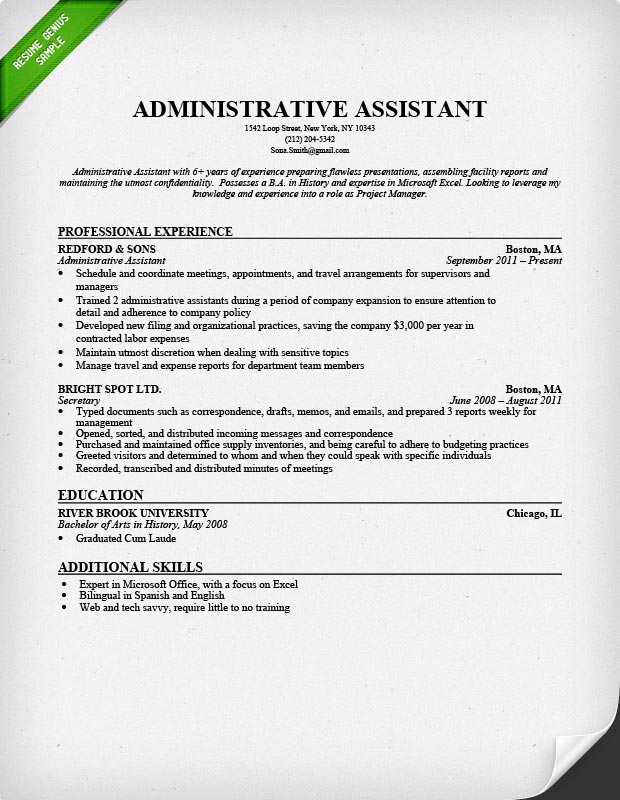 administrative assistant resume sample resume genius