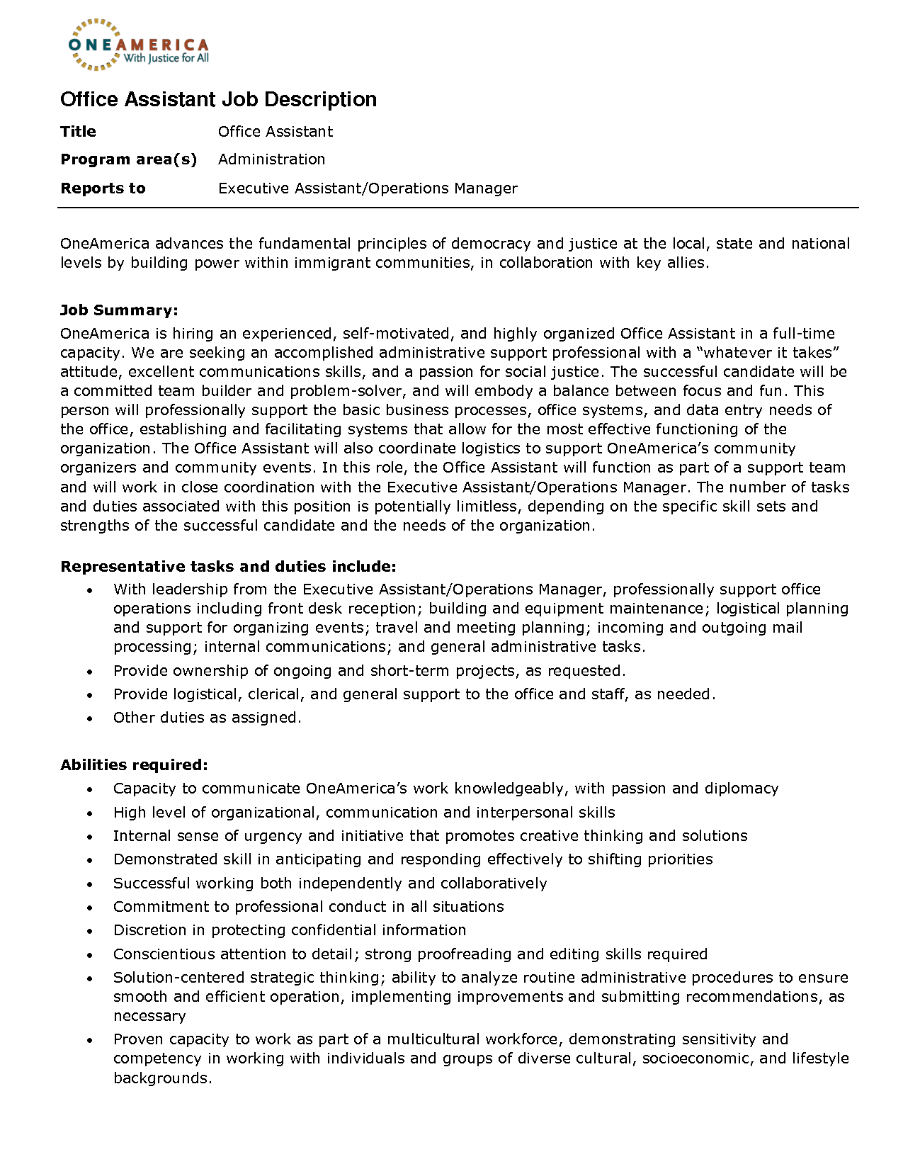 office assistant duties and responsibilities resume fast lunchrock co