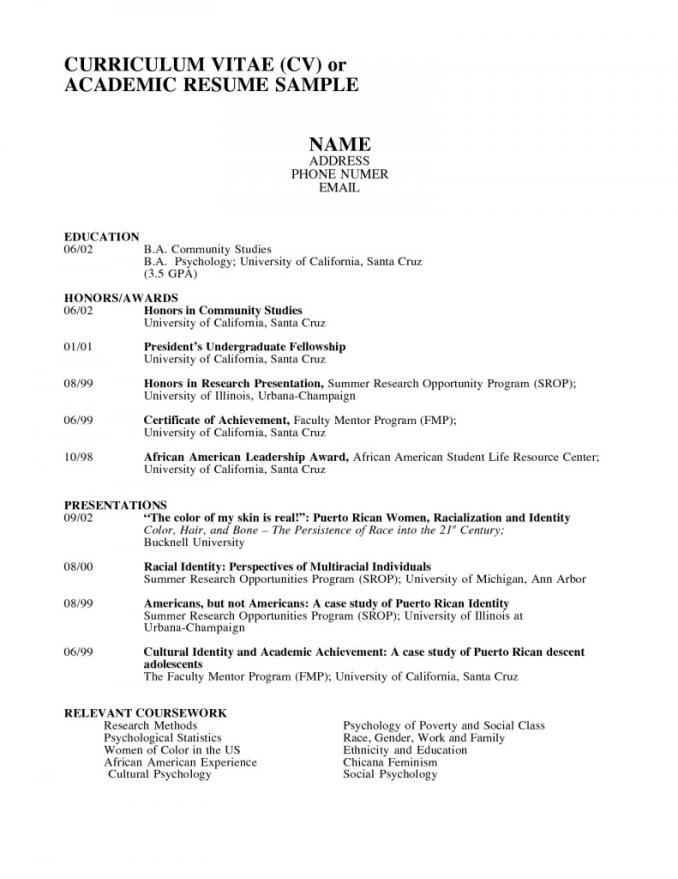 academic resume sample resume badak