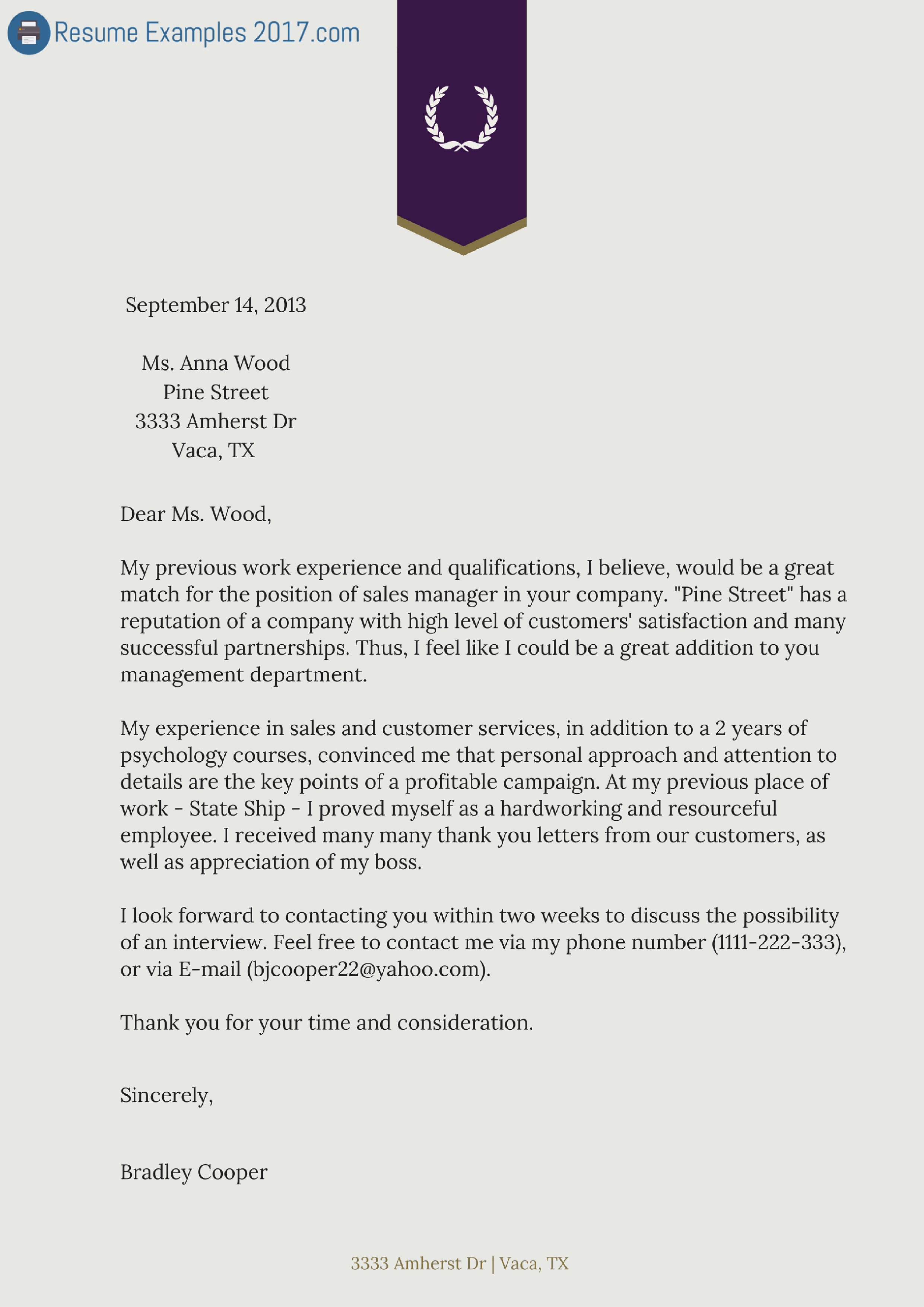 examples of a cover letter formal business letter format templates