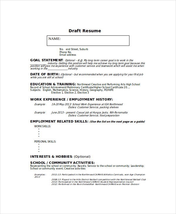 babysitter resume template 6 free word pdf documents download