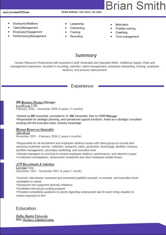 new resume format 2013 in word