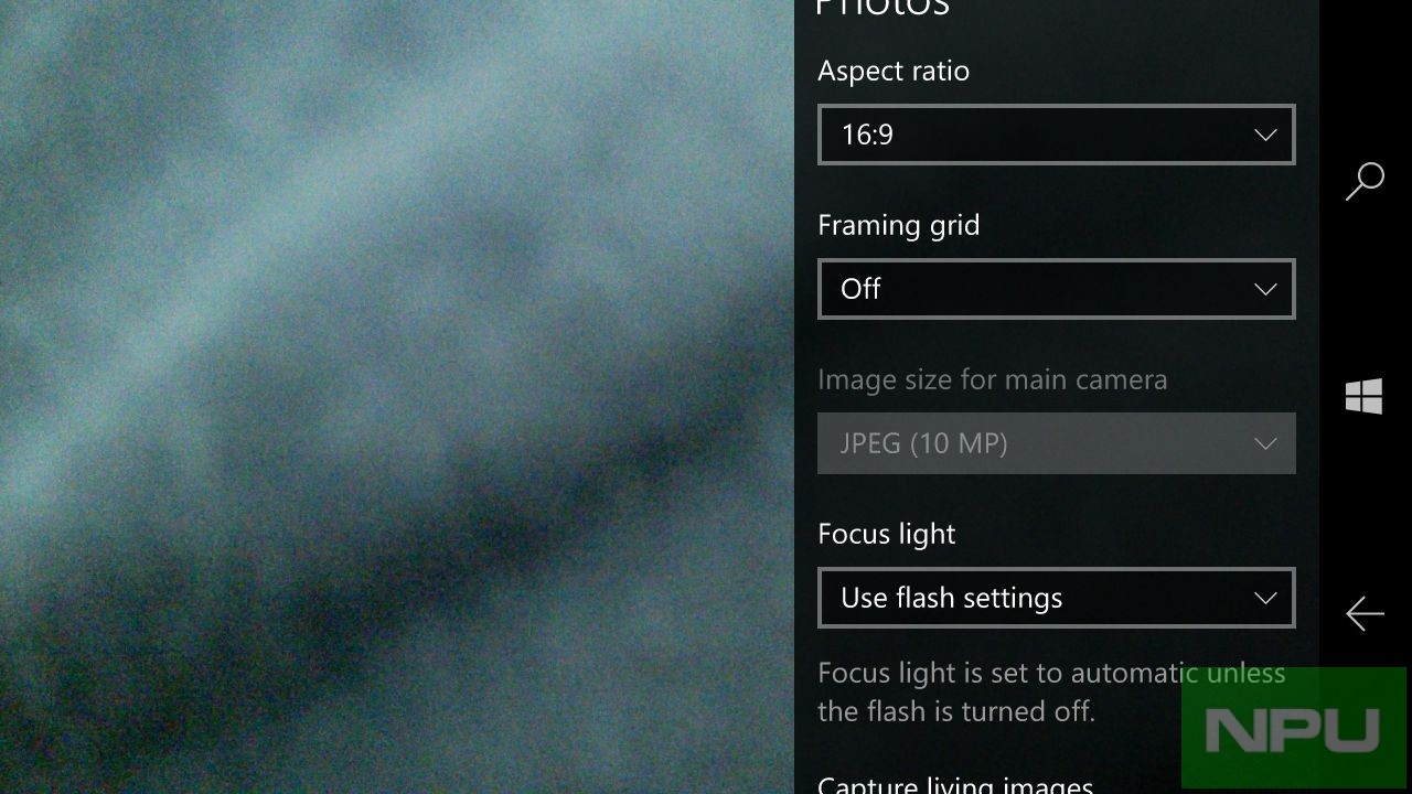 windows 10 mobile camera