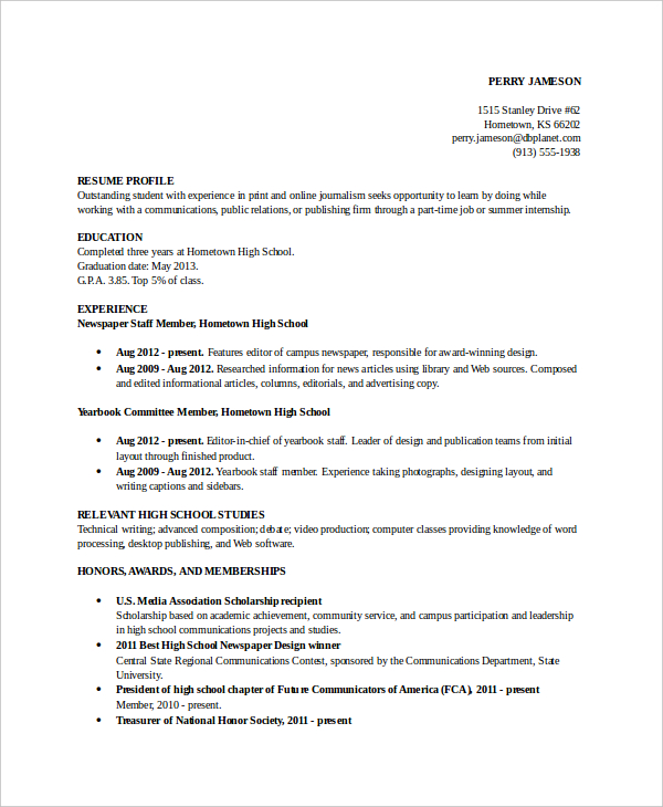 academic resume template 6 free word pdf document downloads