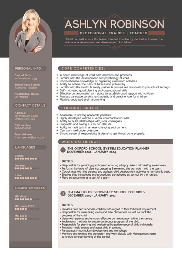 free premium professional resume cv design template with best