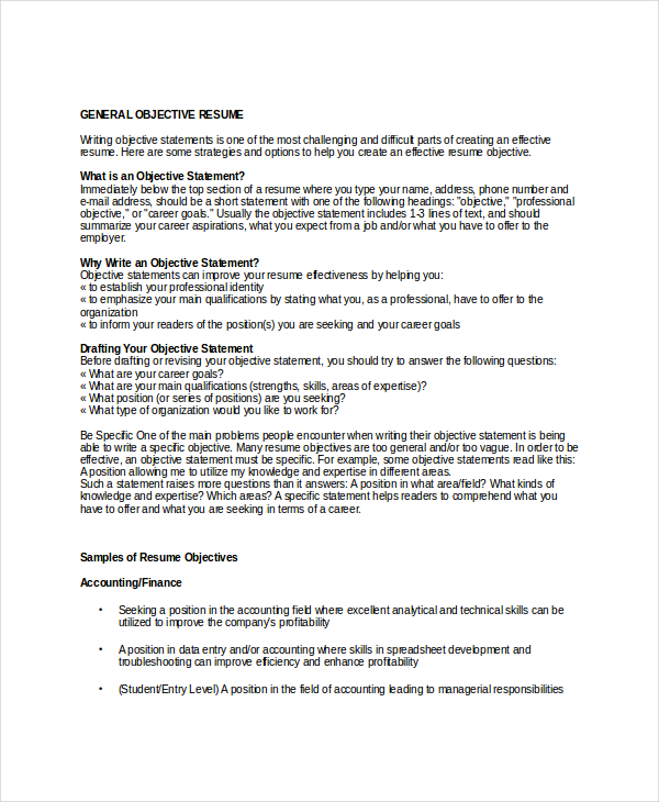 examples of objectives on resume strong resume objective statements