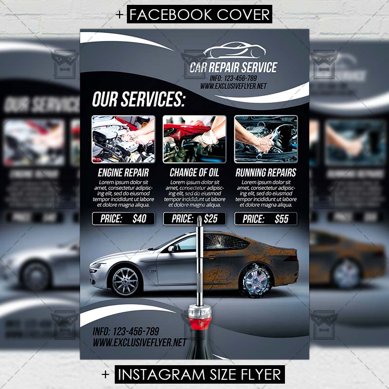 car repair premium flyer template exclsiveflyer free and