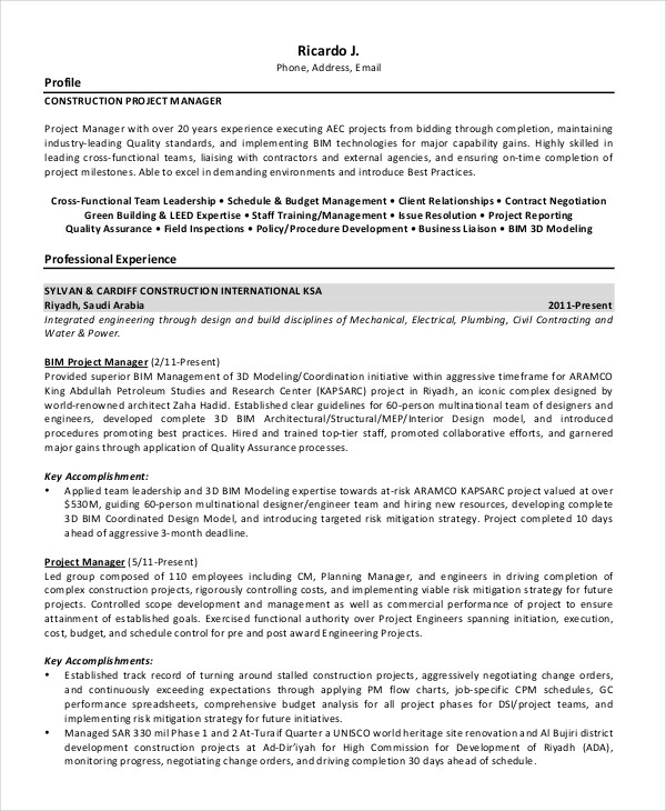 manager resume sample templates 43 free word pdf documents
