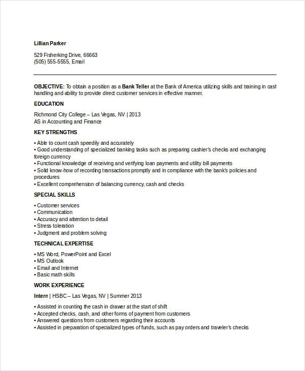 banking resume samples 45 free word pdf documents download