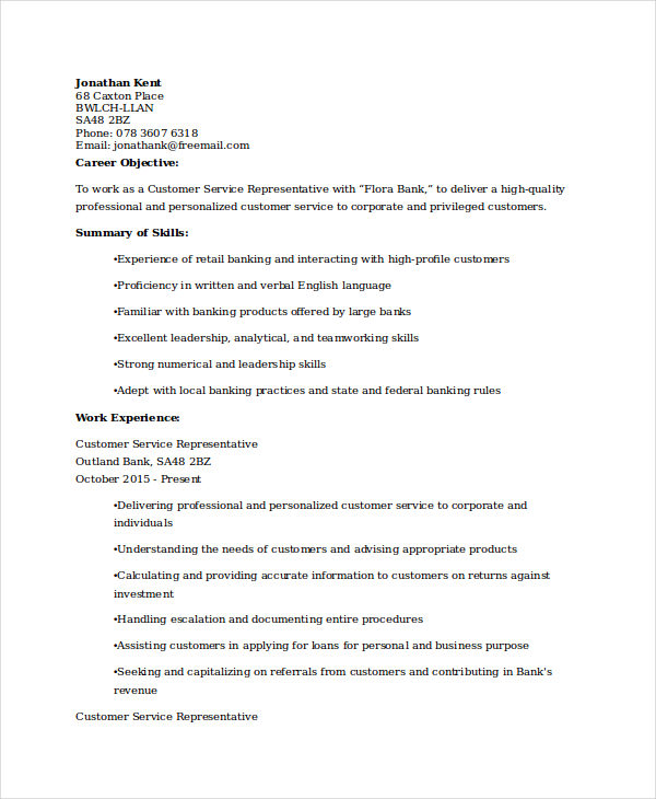 banking resume samples 45 free word pdf documents download