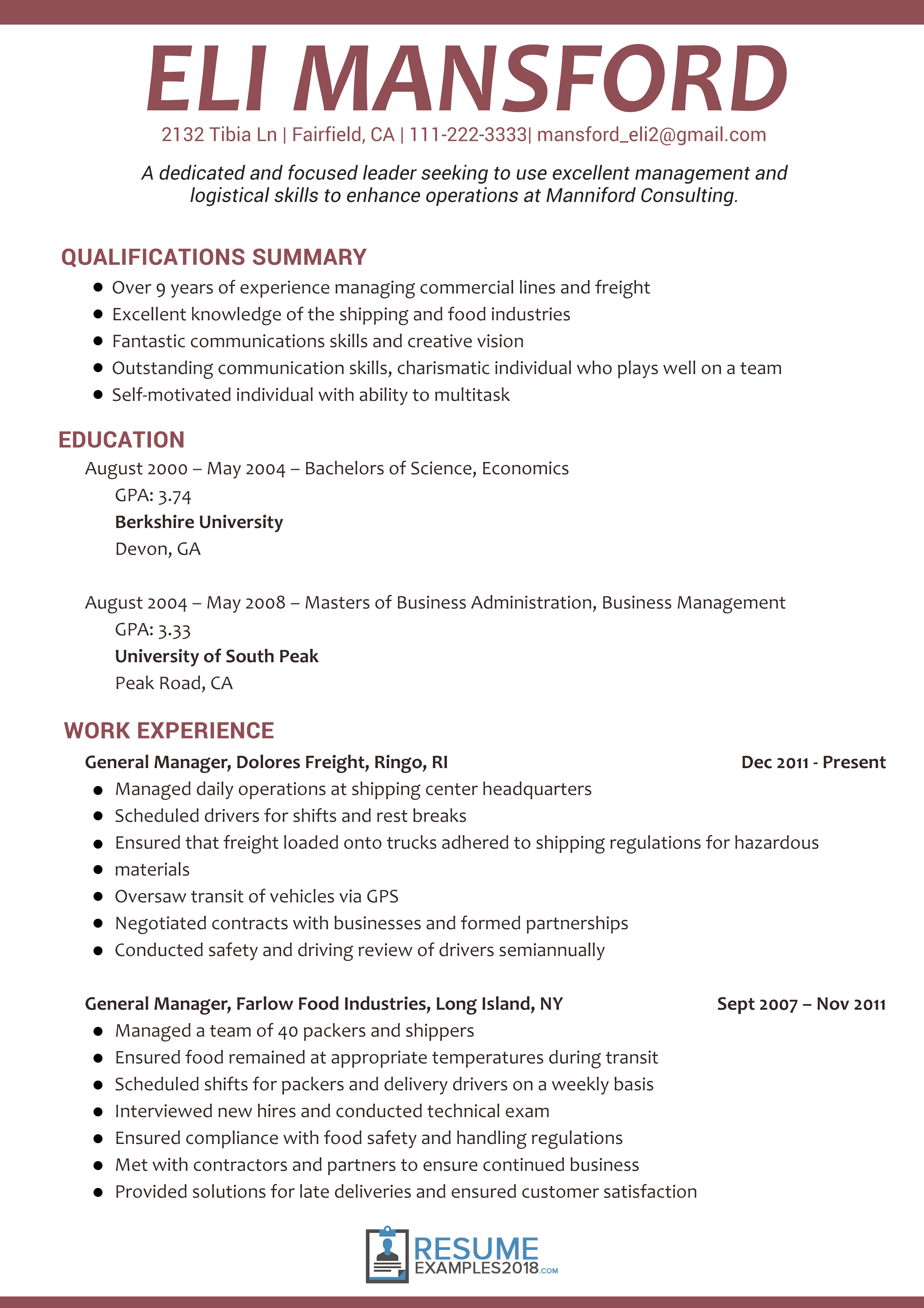 get better results with management resume examples 2018