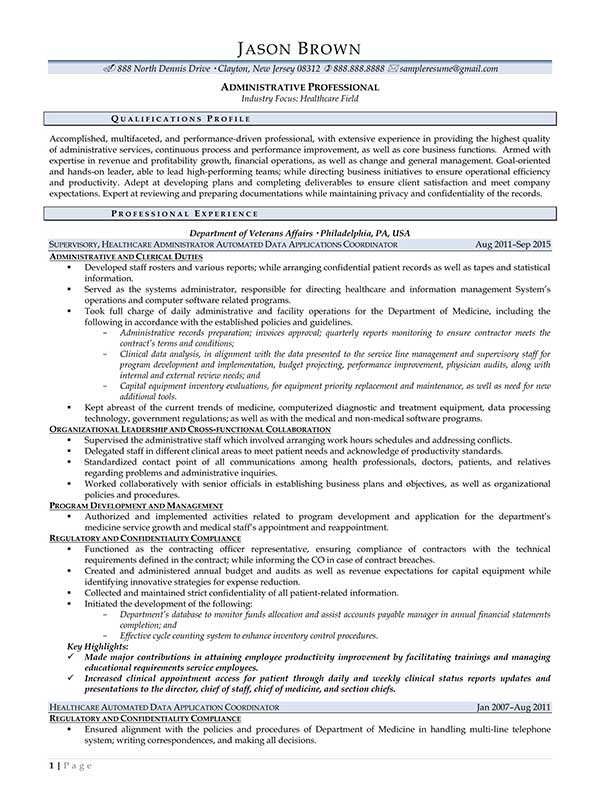 administrative resume examples resume professional writers