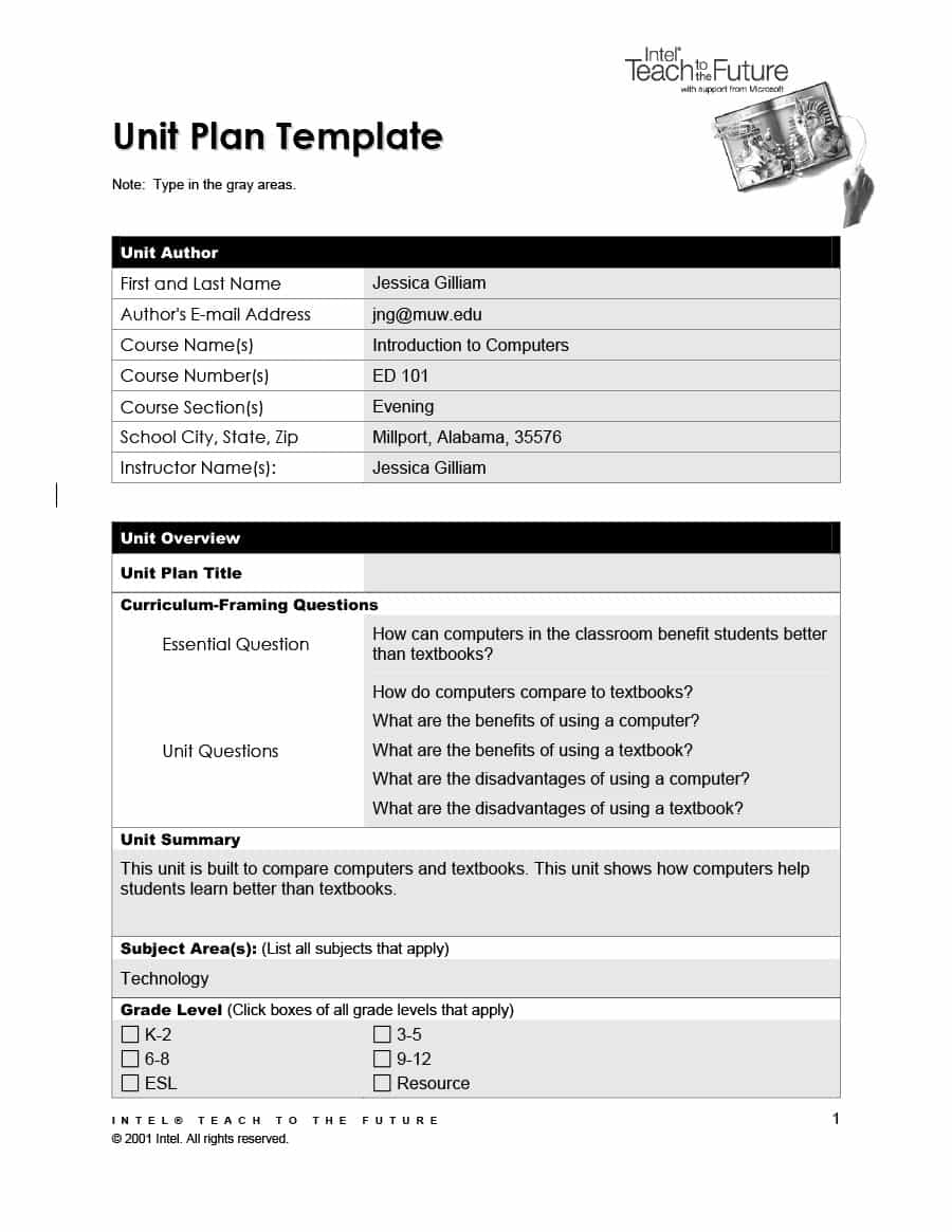39 best unit plan templates word pdf template lab