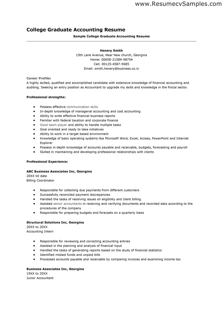 sample resume for accounting position 6 list of keywords