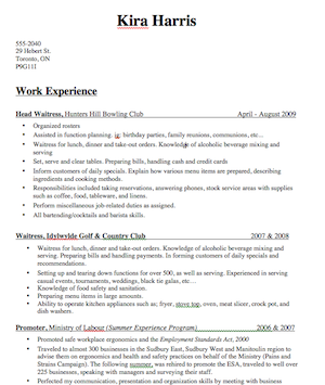 bartender resume descriptions create a great bartender resume
