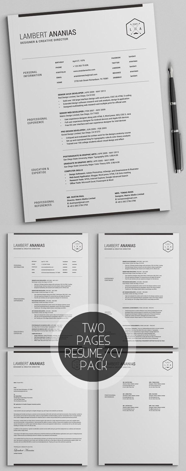 50 best resume templates for 2018 design graphic design junction