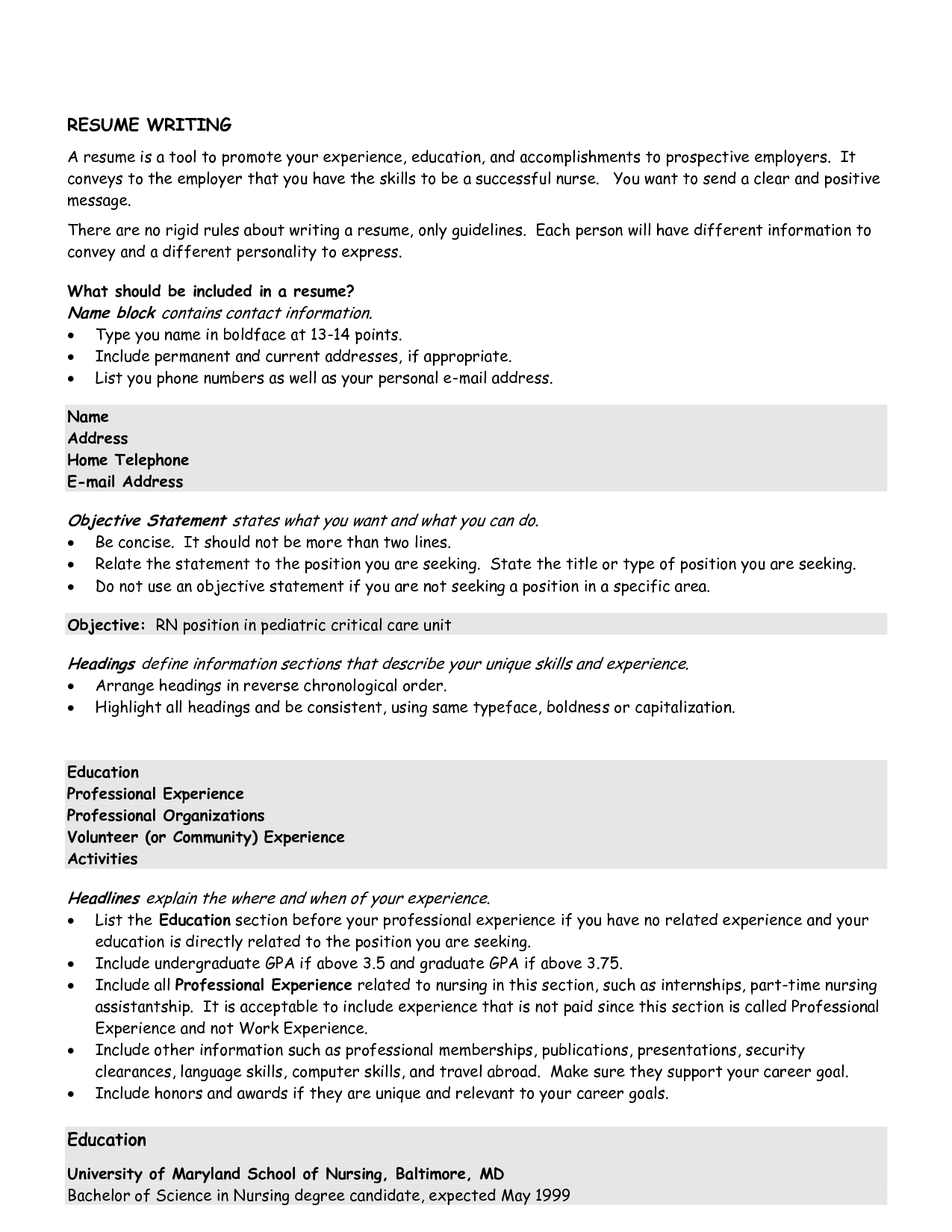 objective for resume for teacher writing objective for resume