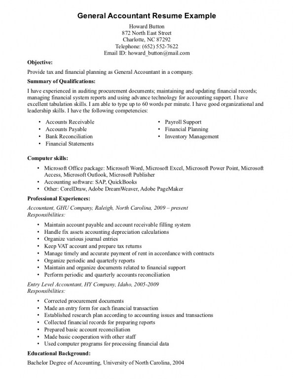 general objective resume examples