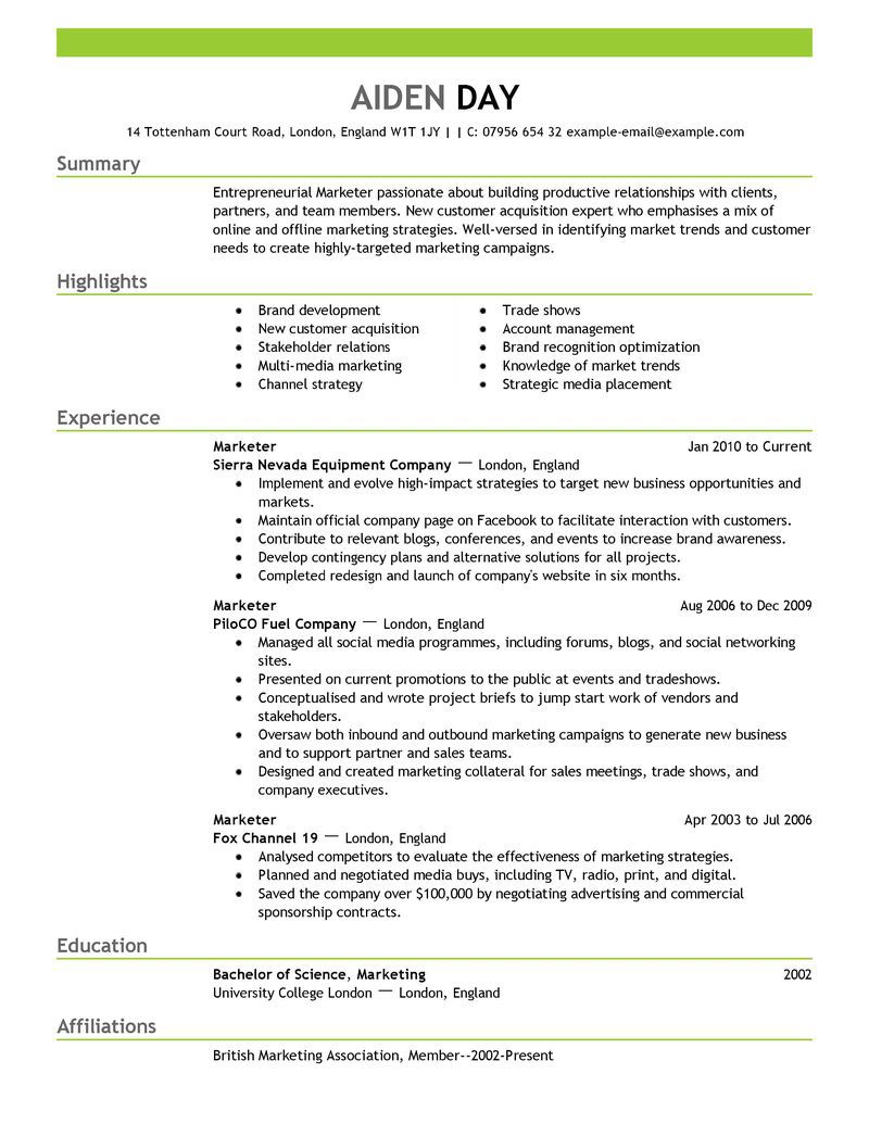marketing resume format download fast lunchrock co