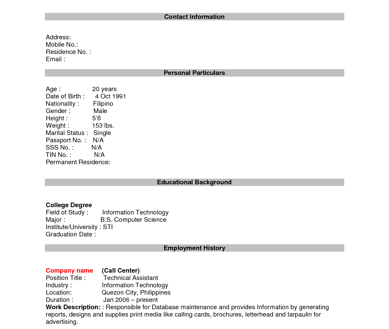 resume templateslank format rare download luxury for freshers in