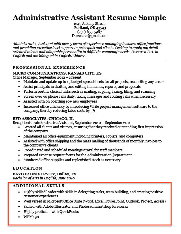 20 skills for resumes examples included resume companion
