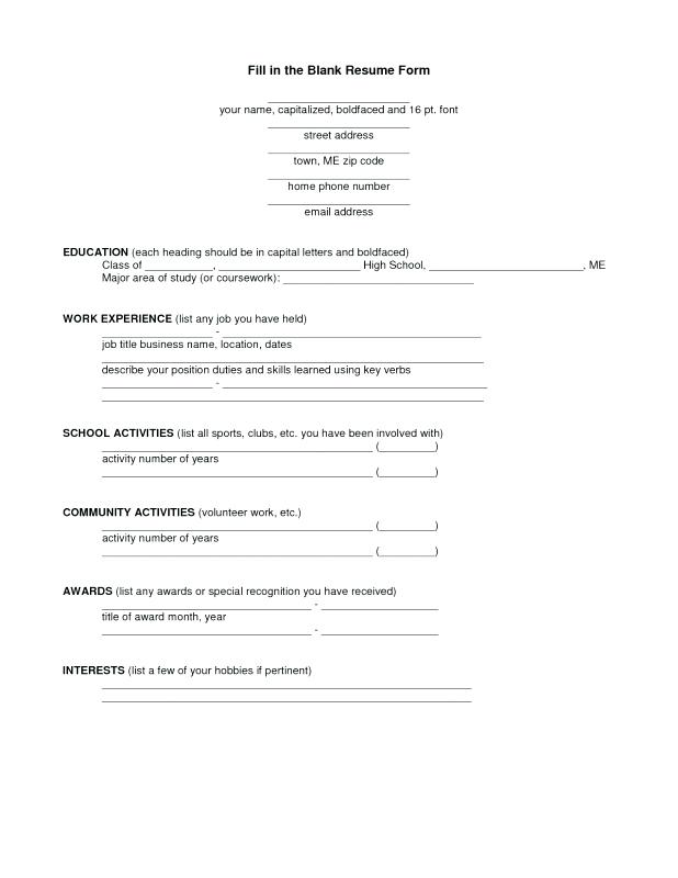 reference sheets for resumes printable fill in resume out a sheet