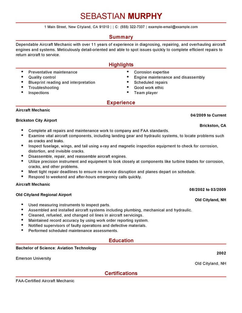 aviation maintenance resume april onthemarch co