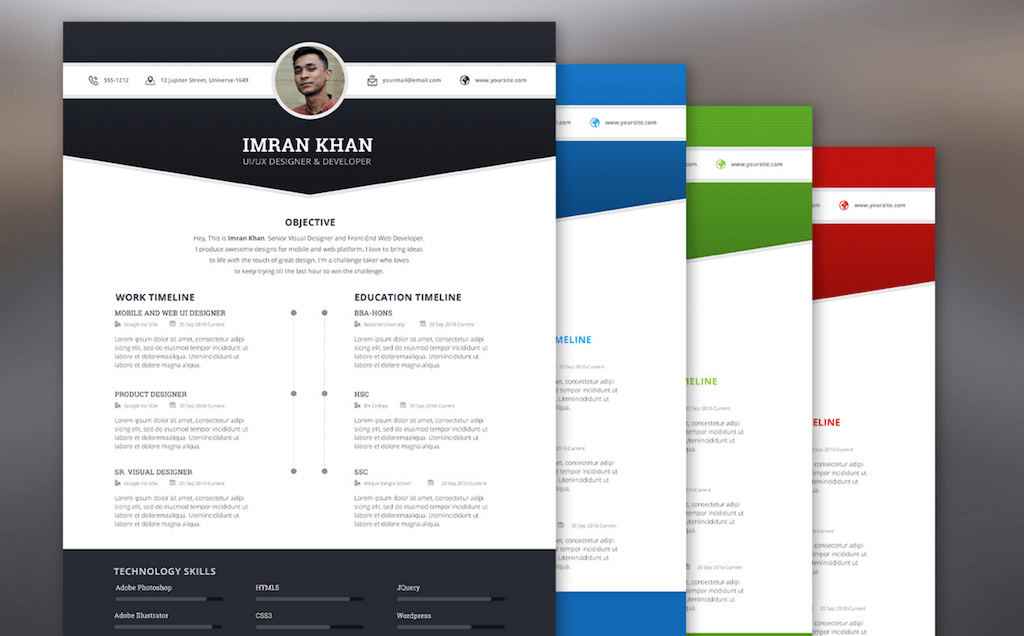 best free resume templates in psd and ai in 2018 colorlib
